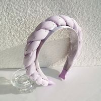 Autumn And Winter Solid Color Braid Bright Silk Fabric Hair Band sku image 3