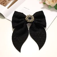 Autumn And Winter Simple Hairpin Rhinestone Pearl Fabric Hair Accessories Bow Hairpin sku image 10