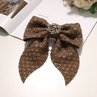 Autumn And Winter Simple Hairpin Rhinestone Pearl Fabric Hair Accessories Bow Hairpin sku image 11