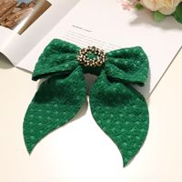 Autumn And Winter Simple Hairpin Rhinestone Pearl Fabric Hair Accessories Bow Hairpin sku image 12