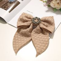Autumn And Winter Simple Hairpin Rhinestone Pearl Fabric Hair Accessories Bow Hairpin sku image 14