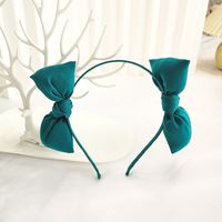 Cute Klein Blue Solid Color Fabric Bow Headband sku image 6