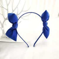 Cute Klein Blue Solid Color Fabric Bow Headband sku image 8