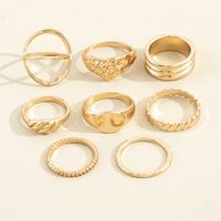 Persönlichkeit Einfache Mode Unregelmäßiger Ring Metall-joint-ring Acht Sätze sku image 1