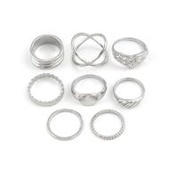 Persönlichkeit Einfache Mode Unregelmäßiger Ring Metall-joint-ring Acht Sätze sku image 2