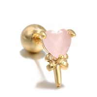 Fashion Ice Cream Candy Series Heart-shape Copper Earrings Wholesale sku image 1