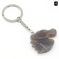 Natural Crystal Stone Horse Head Keychain Agate Stone Carved Animal Pendant sku image 4