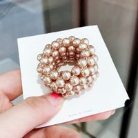 Korean Pearl Hair Tie Adult Children Tie Hair Wide Rubber Band Tied Ponytail Headdress sku image 4