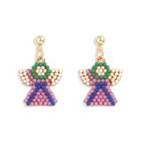 New Alloy Inlaid Rice Bead Earrings main image 3