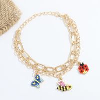 Mode Schmetterling Biene Reis Perle Anhänger Legierung Armband main image 3