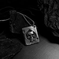 Retro Skull Card Pendant Titanium Steel Necklace main image 5
