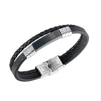 Men's Diamond Leather Bracelet Wholesale main image 1