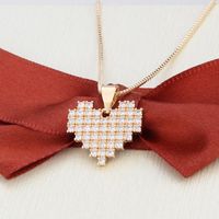 Inlaid Zirconium Heart-shaped Necklace Earrings Set main image 5