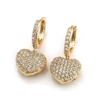 Simple Heart-shaped Zircon Earrings main image 9