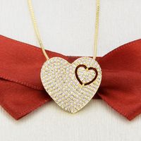 Full Diamond Heart-shaped Necklace main image 5