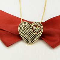 Full Diamond Heart-shaped Necklace main image 6