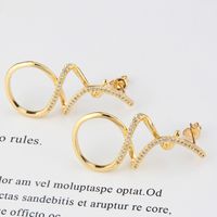 Simple Gold-plated Zircon Winding Earrings main image 4