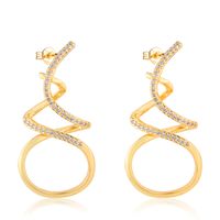 Simple Gold-plated Zircon Winding Earrings main image 6