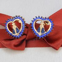 Simple Gold-plated Zircon Heart-shaped Earrings main image 3