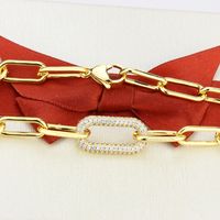 Square Chain Gold-plated Full Color Zirconium Necklace main image 6