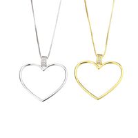 New Simple Diamond Heart Pendant Necklace main image 6