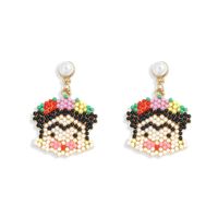 New Alloy Inlaid Rice Bead Earrings sku image 3