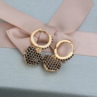 Simple Heart-shaped Zircon Earrings sku image 2