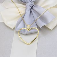 New Simple Diamond Heart Pendant Necklace sku image 1