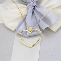 New Simple Diamond Heart Pendant Necklace sku image 3