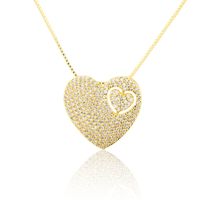 Full Diamond Heart-shaped Necklace sku image 1