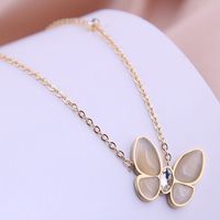 Korean Fashion Simple Ol Butterfly Titanium Steel Necklace main image 3