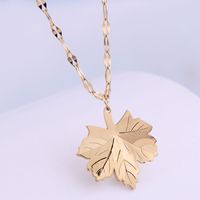Korean Fashion Maple Leaf Titanium Steel Necklace main image 3