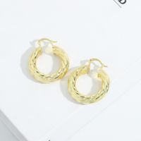 Retro Long Golden Geometric Copper Earrings main image 2