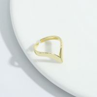 Simple Fashion Geometric Copper Ring main image 4