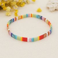 Fashion Rainbow Color Square Beaded Bracelet main image 1