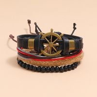 Retro Rudder Braided Leather Bracelet main image 4