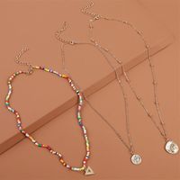 Bohemian Handmade Rice Beads Coin Multi-layer Necklace main image 3