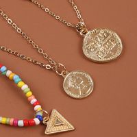 Bohemian Handmade Rice Beads Coin Multi-layer Necklace main image 5