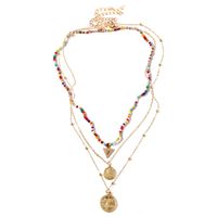 Bohemian Handmade Rice Beads Coin Multi-layer Necklace main image 6