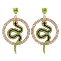 Fashion Round Snake-shaped Diamond Earrings sku image 1