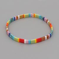 Fashion Rainbow Color Square Beaded Bracelet sku image 1