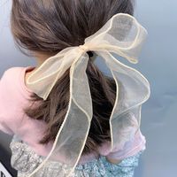 C012 Lightweight Mesh Bow Streamer Hair Tie Sweet Fairy Silk Yarn Elegant Rubber Band Korean Hair Accessories Super Fairy main image 5