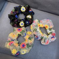 Flower Embroidery Mesh Hair Scrunchies main image 5