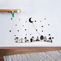 Nouveaux Stickers Muraux De Lune De Nuit Étoilée De Dessin Animé Créatif main image 6