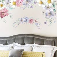 Fashion Simple Watercolor Effect Flower Wall Sticker main image 6