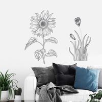 New Creative Simple Sketch Sunflower Wall Stickers main image 5