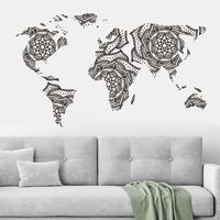 New Simple Lotus Totem Seven Continents Land Plate Wall Stickers main image 1