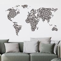New Simple Lotus Totem Seven Continents Land Plate Wall Stickers main image 4