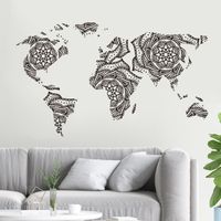 New Simple Lotus Totem Seven Continents Land Plate Wall Stickers main image 5