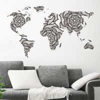 New Simple Lotus Totem Seven Continents Land Plate Wall Stickers main image 6